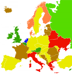 Levels of Freedom of Panorama in Europe.png